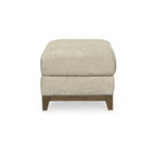 Ottoman rembourré avec bordure aspect bois