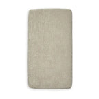 Ottoman rembourré avec bordure aspect bois
