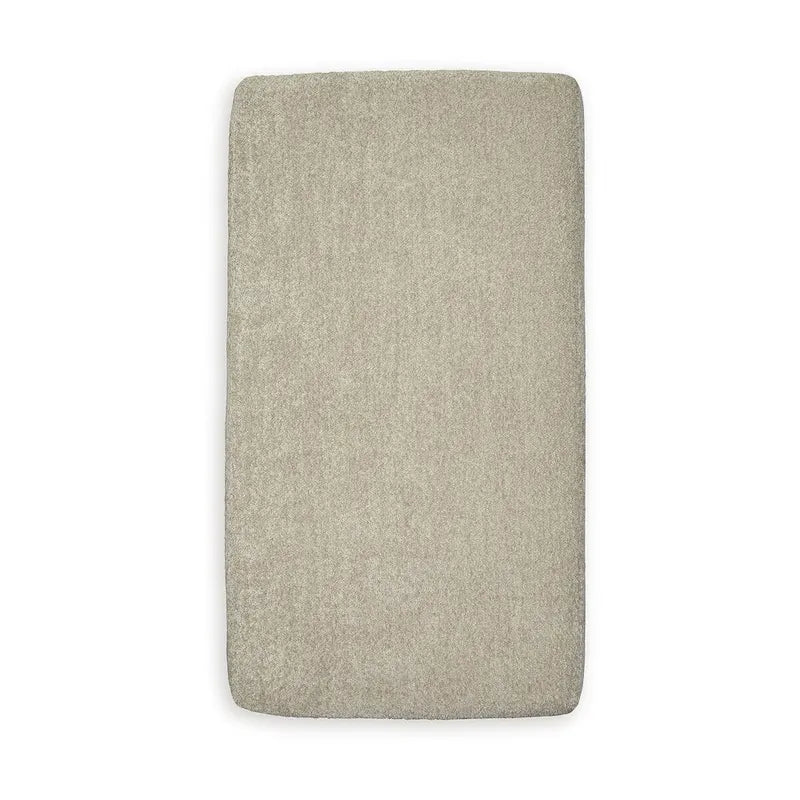 Ottoman rembourré avec bordure aspect bois