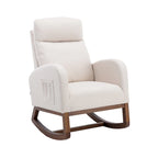 Fauteuil à bascule rembourré à dossier haut