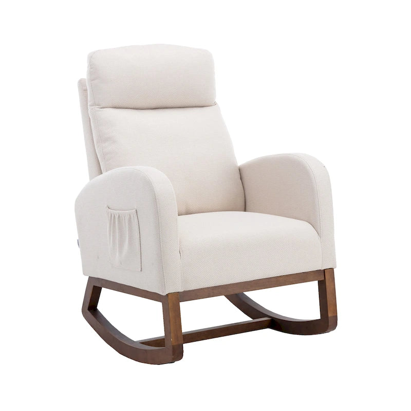 Fauteuil à bascule rembourré à dossier haut