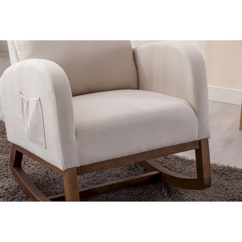 Fauteuil à bascule rembourré à dossier haut
