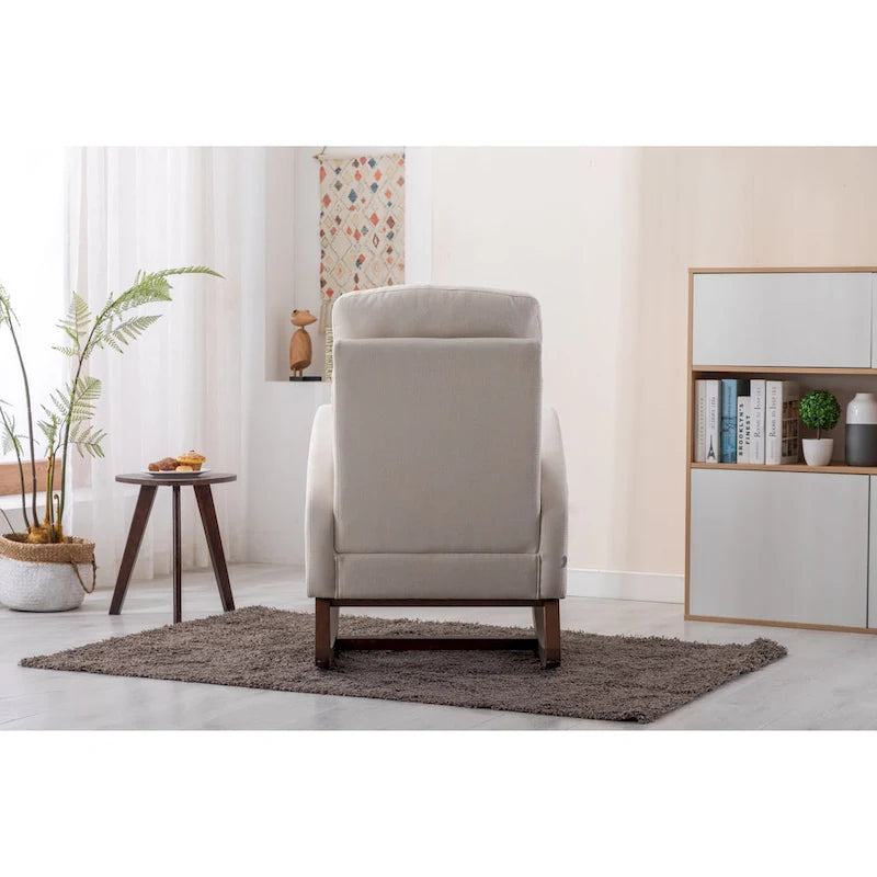 Fauteuil à bascule rembourré à dossier haut