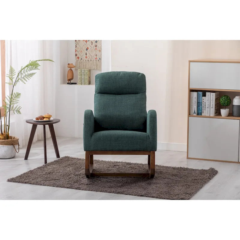 Fauteuil à bascule rembourré à dossier haut