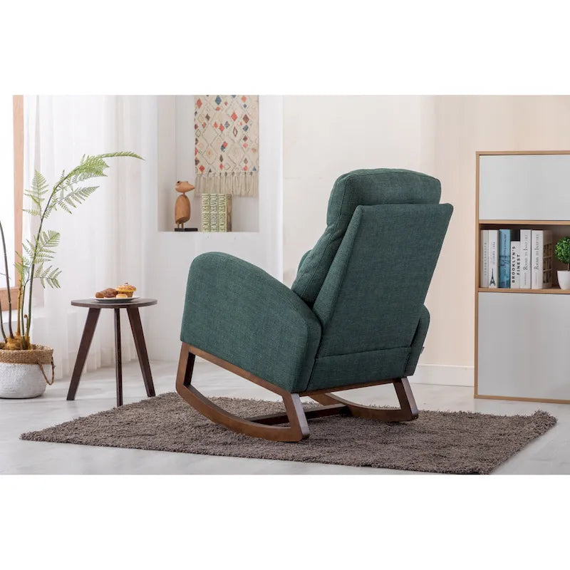 Fauteuil à bascule rembourré à dossier haut