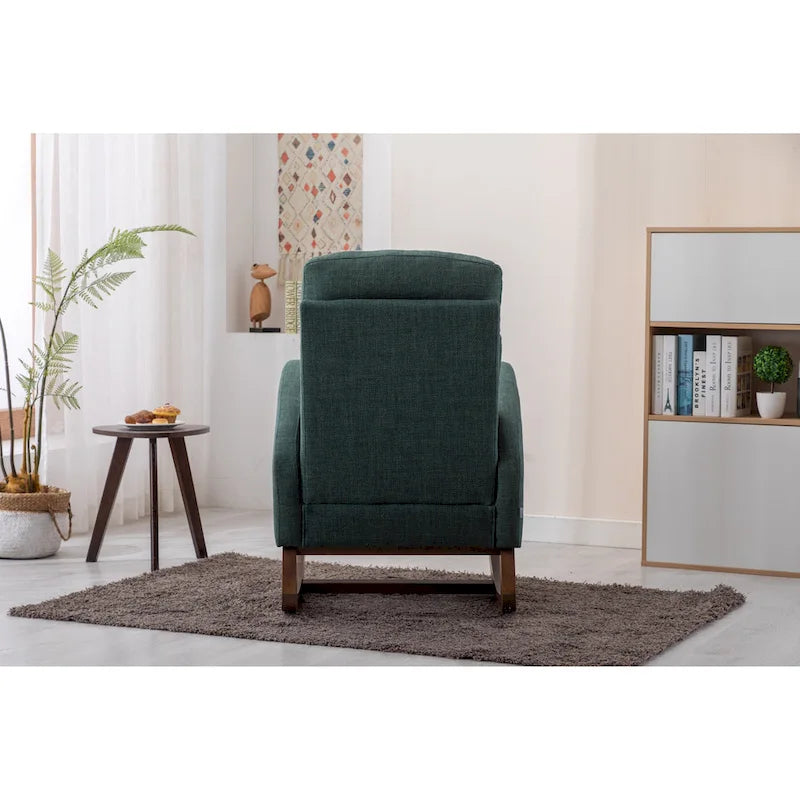 Fauteuil à bascule rembourré à dossier haut