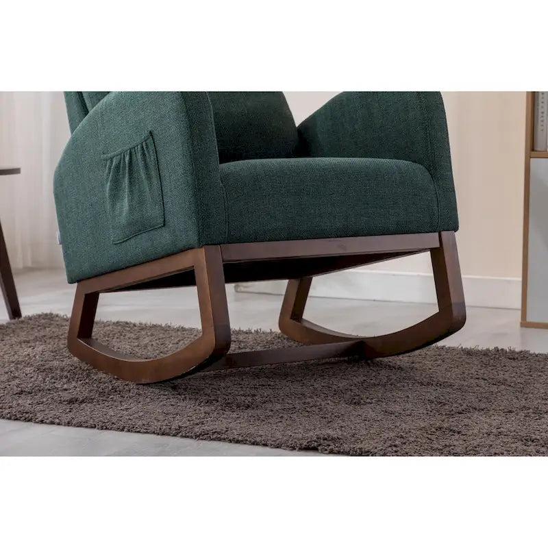 Fauteuil à bascule rembourré à dossier haut