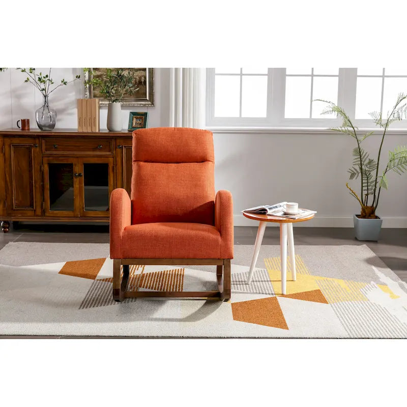 Fauteuil à bascule rembourré à dossier haut