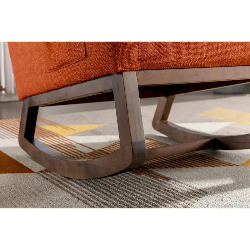 Fauteuil à bascule rembourré à dossier haut