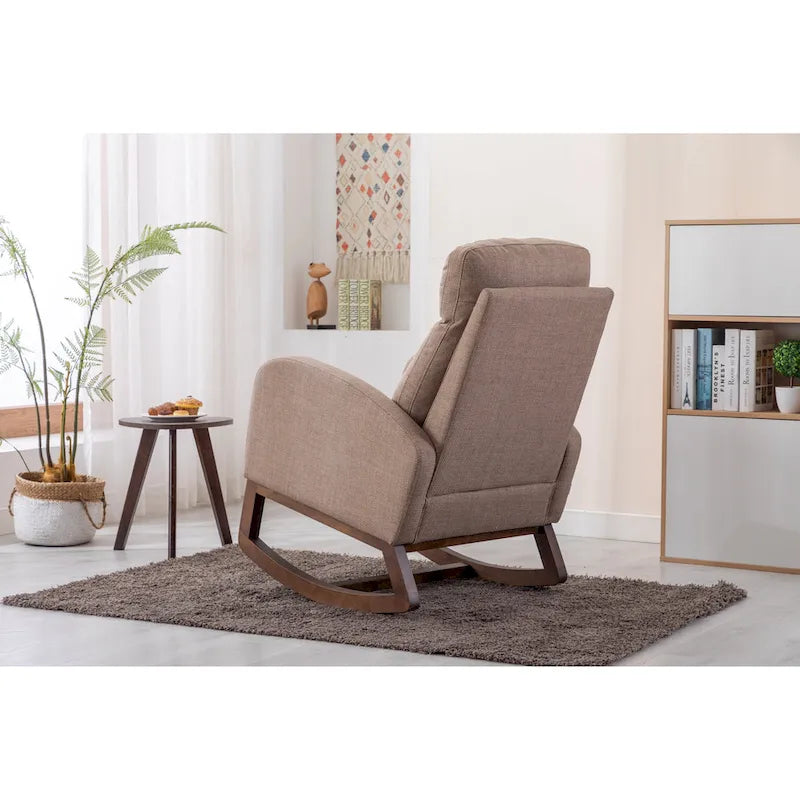Fauteuil à bascule rembourré à dossier haut