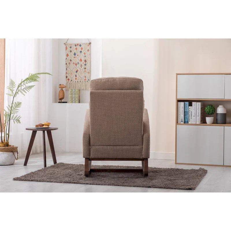 Fauteuil à bascule rembourré à dossier haut