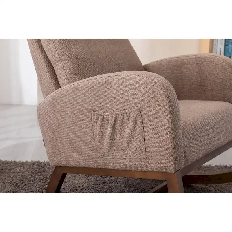 Fauteuil à bascule rembourré à dossier haut