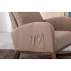 Fauteuil à bascule rembourré à dossier haut