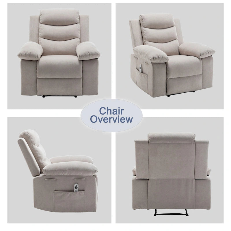 Fauteuil inclinable électrique avec fonction chauffante et massante