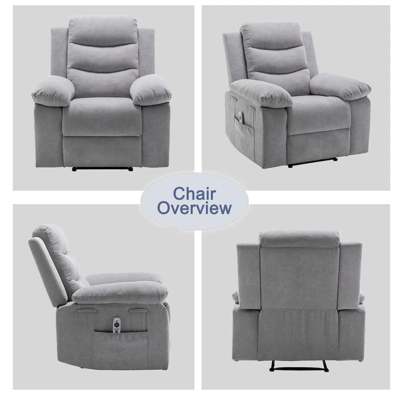 Fauteuil inclinable électrique avec fonction chauffante et massante