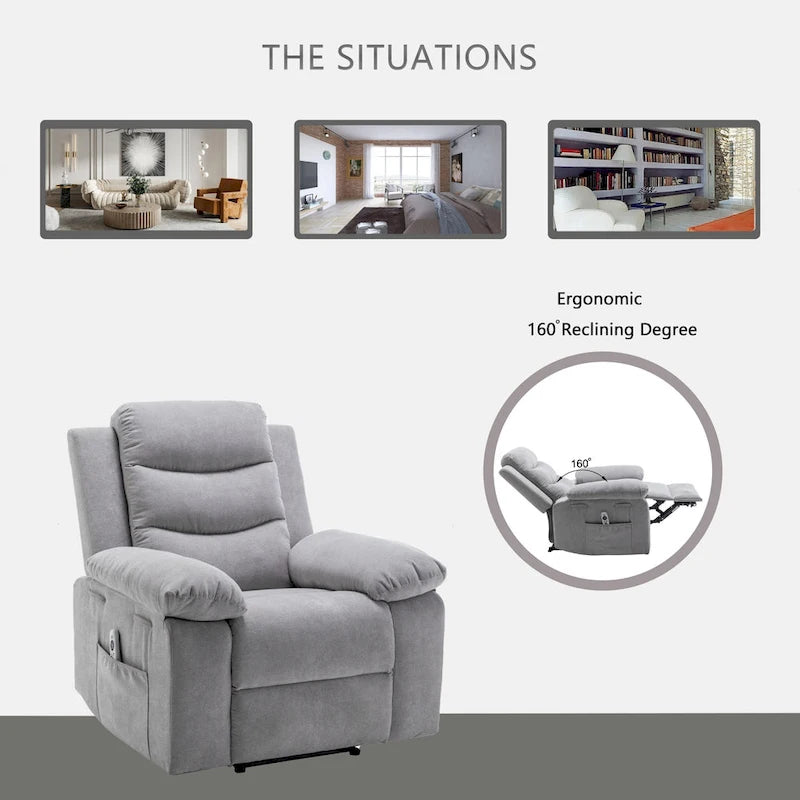 Fauteuil inclinable électrique avec fonction chauffante et massante