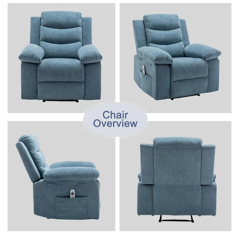 Fauteuil inclinable électrique avec fonction chauffante et massante