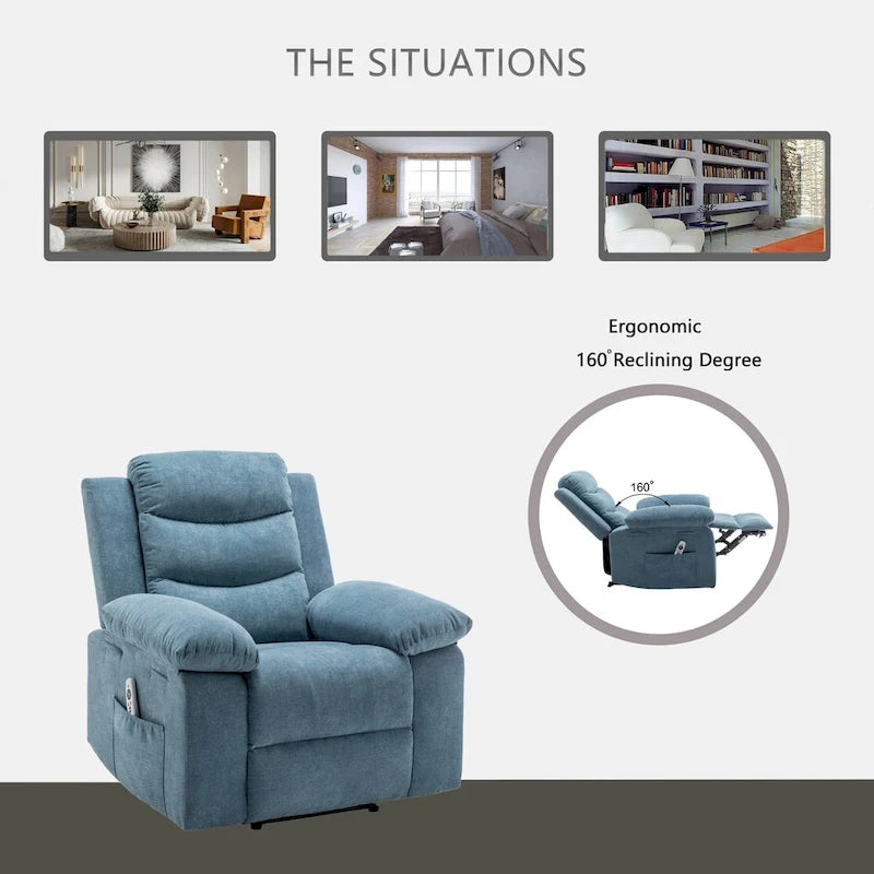 Fauteuil inclinable électrique avec fonction chauffante et massante