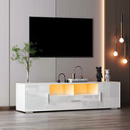 Meuble TV avec lumières LED et télécommande, compatible avec les téléviseurs jusqu'à 65 pouces