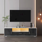 Meuble TV avec lumières LED et télécommande, compatible avec les téléviseurs jusqu'à 65 pouces