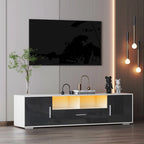 Meuble TV avec lumières LED et télécommande, compatible avec les téléviseurs jusqu'à 65 pouces