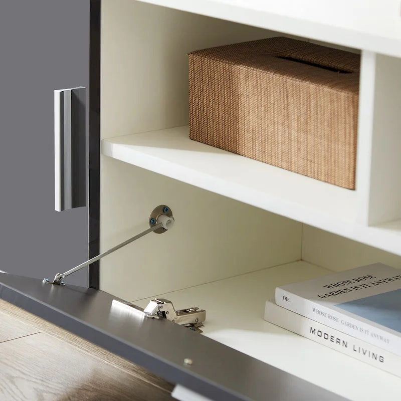 Meuble TV avec lumières LED et télécommande, compatible avec les téléviseurs jusqu'à 65 pouces
