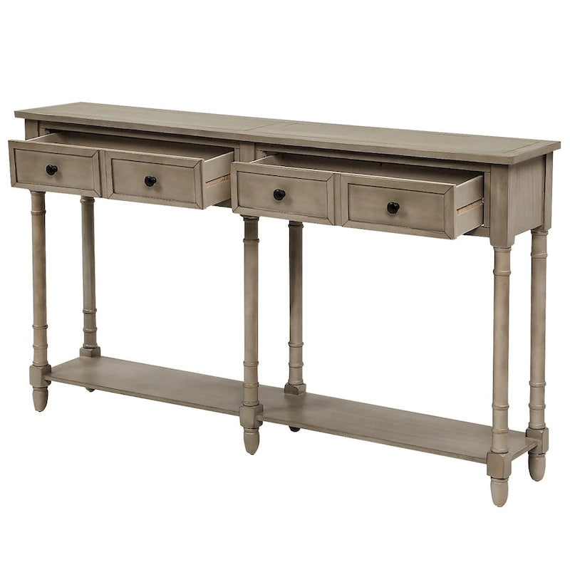 Console avec 2 tiroirs et étagère inférieure