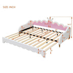 Lit de repos extensible du jumeau au grand lit avec lumières LED et tête de lit couronnée