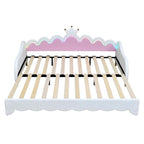 Lit de repos extensible du jumeau au grand lit avec lumières LED et tête de lit couronnée