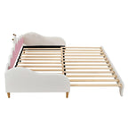 Lit de repos extensible du jumeau au grand lit avec lumières LED et tête de lit couronnée