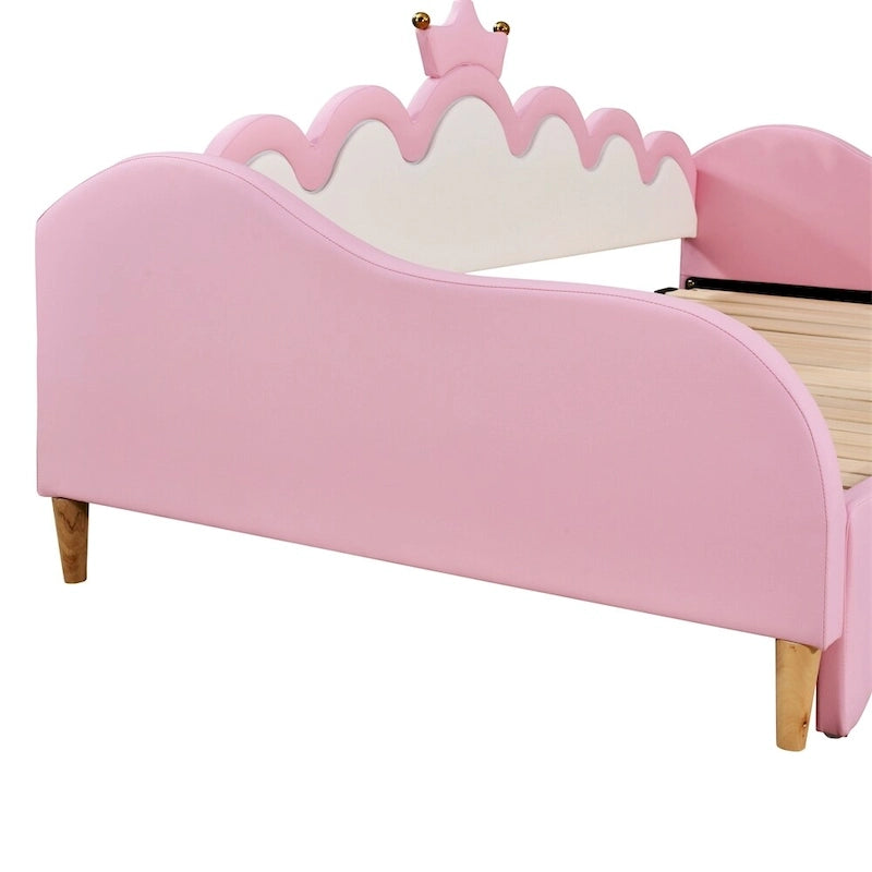 Lit de repos extensible du jumeau au grand lit avec lumières LED et tête de lit couronnée