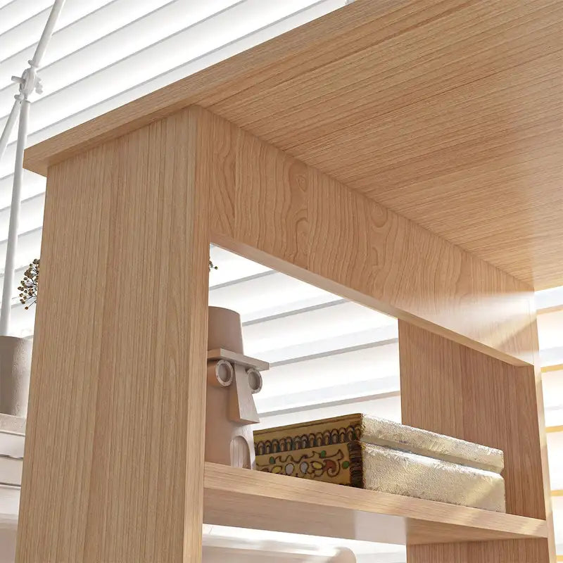 Bureau d'angle en L avec étagère bibliothèque