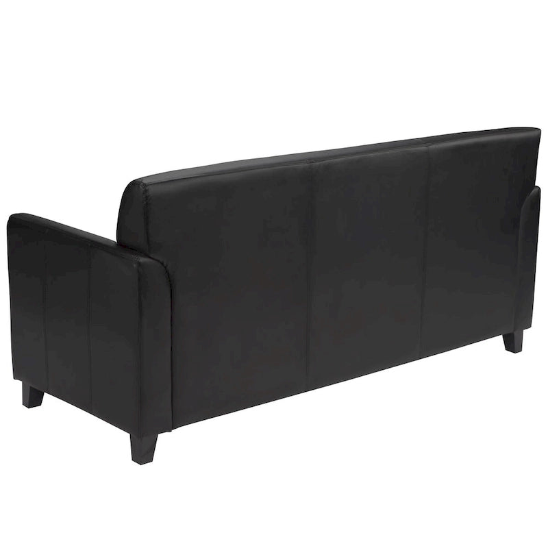 Causeuse moderne en cuir noir