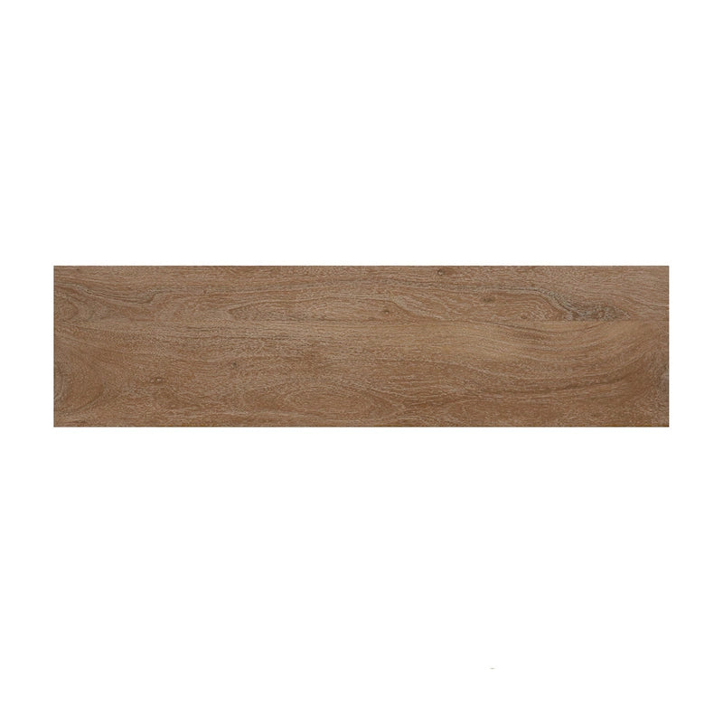 Banc en bois massif avec assise incurvée et piètement oblique – Marron antique