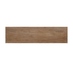 Banc en bois massif avec assise incurvée et piètement oblique – Marron antique