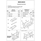 Banc en bois massif avec assise incurvée et piètement oblique – Marron antique
