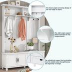 Meuble d'entrée avec armoire de rangement, 2 tiroirs, banc et 5 patères