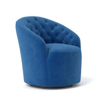 Fauteuil pivotant rond en velours avec dossier capitonné
