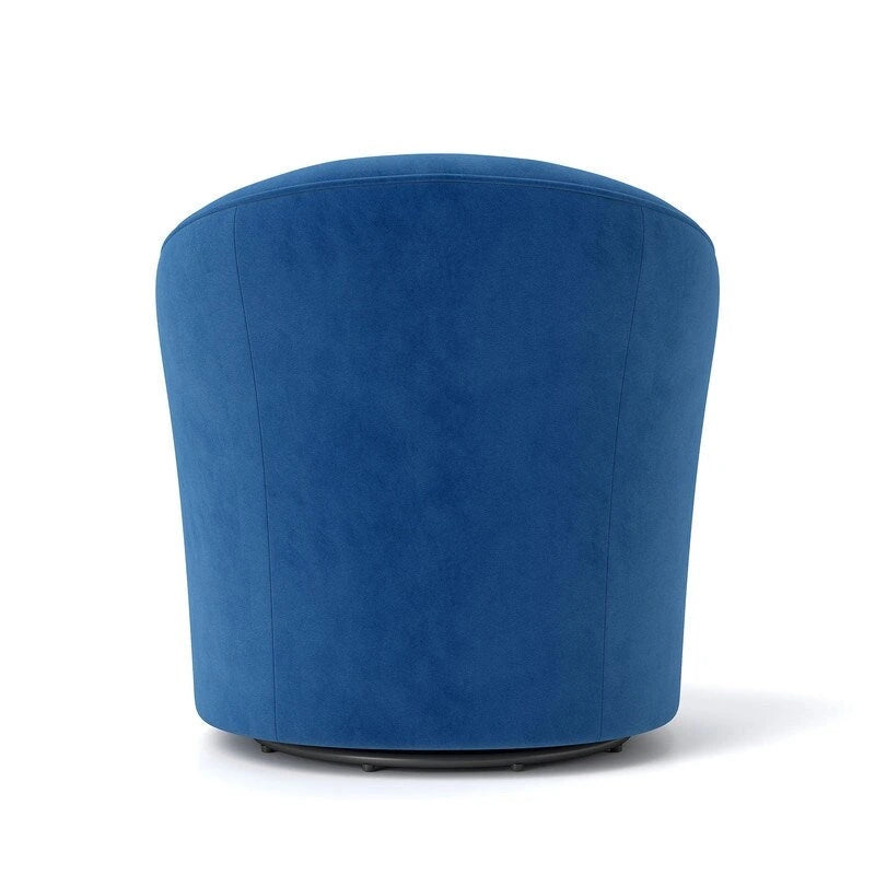 Fauteuil pivotant rond en velours avec dossier capitonné