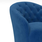 Fauteuil pivotant rond en velours avec dossier capitonné