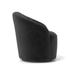Fauteuil pivotant rond en velours avec dossier capitonné