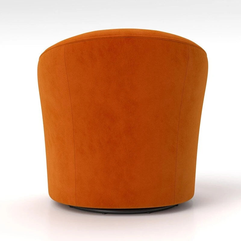 Fauteuil pivotant rond en velours avec dossier capitonné