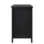 Meuble de rangement à 6 tiroirs en bois massif noir pour entrée