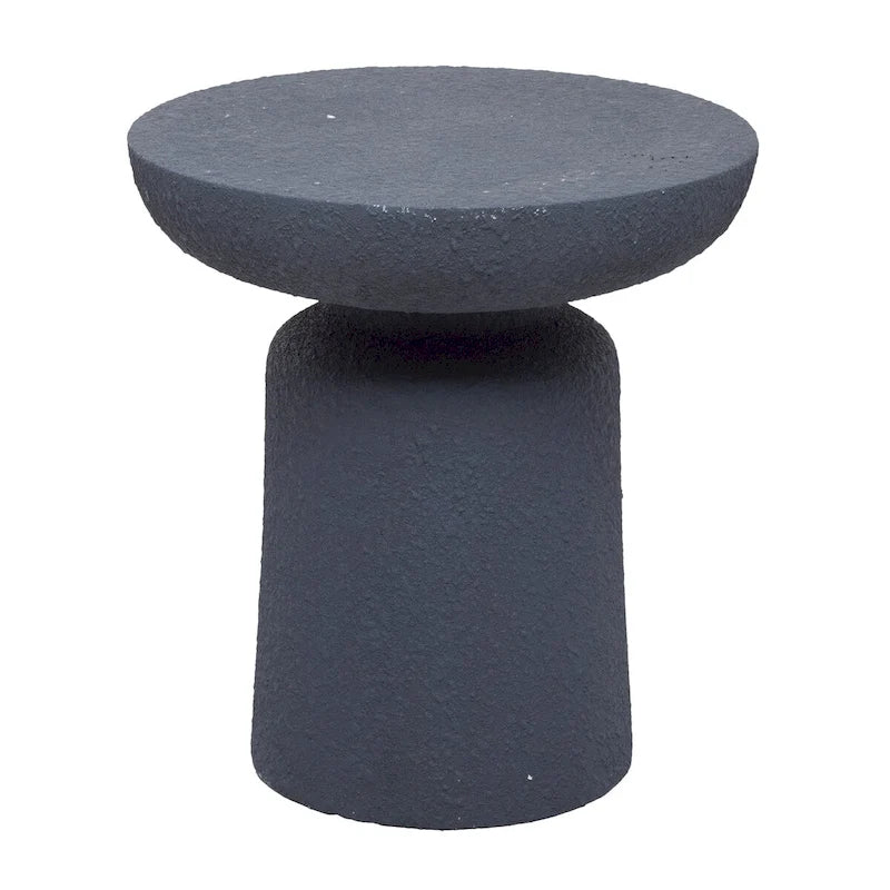 Table d'appoint d'extérieur en fibre d'argile et céramique en forme de sablier - Blanche ou Noire