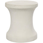 Table d'appoint d'extérieur en fibre d'argile et céramique en forme de sablier - Blanche ou Noire