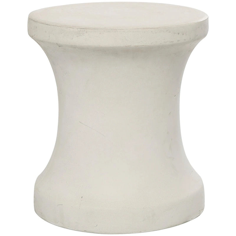 Table d'appoint d'extérieur en fibre d'argile et céramique en forme de sablier - Blanche ou Noire