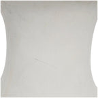 Table d'appoint d'extérieur en fibre d'argile et céramique en forme de sablier - Blanche ou Noire
