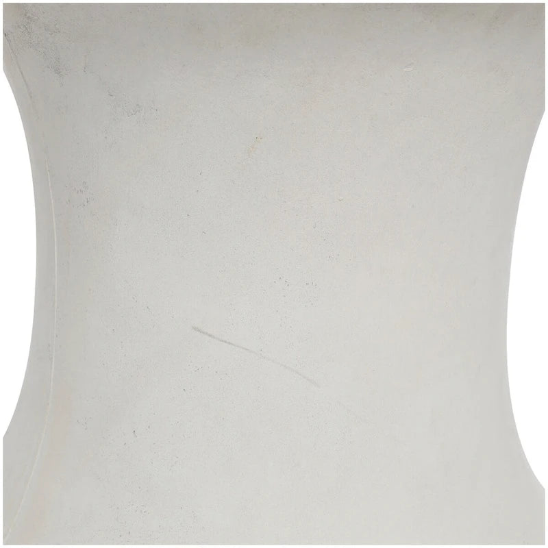 Table d'appoint d'extérieur en fibre d'argile et céramique en forme de sablier - Blanche ou Noire