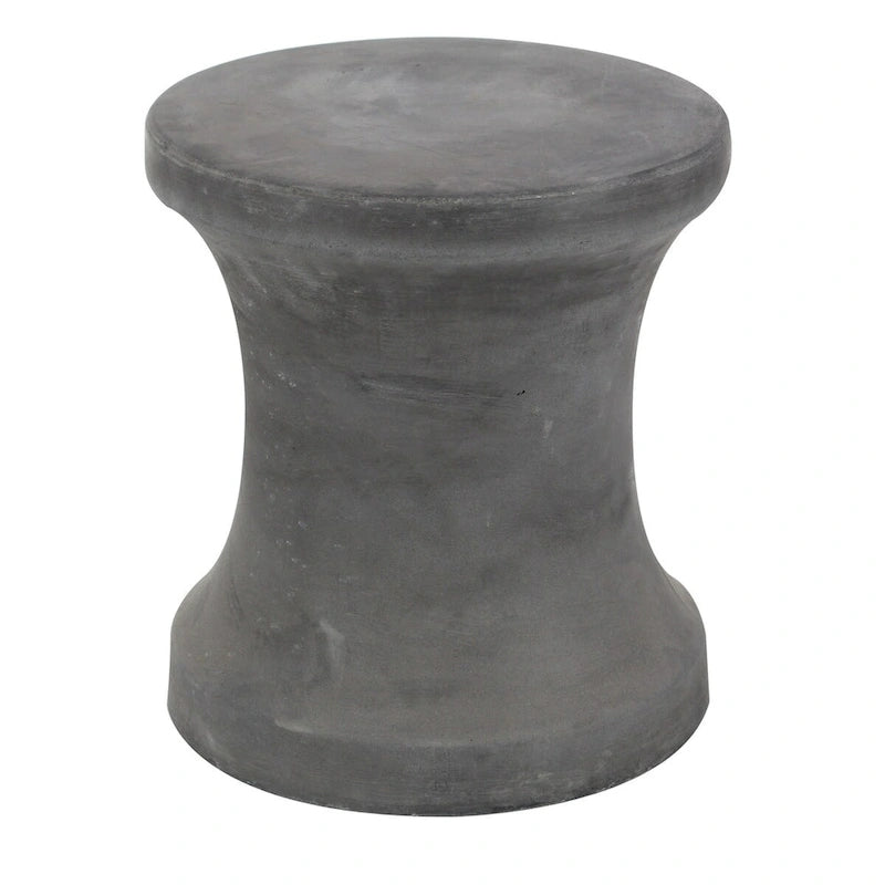 Table d'appoint d'extérieur en fibre d'argile et céramique en forme de sablier - Blanche ou Noire