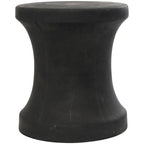 Table d'appoint d'extérieur en fibre d'argile et céramique en forme de sablier - Blanche ou Noire